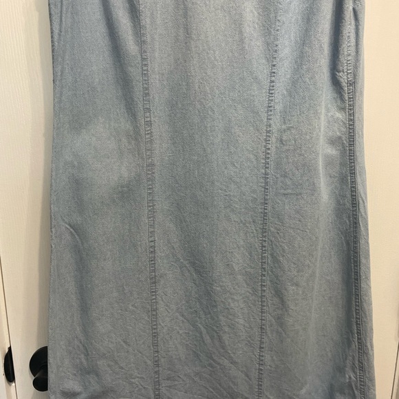 49-Croft & Barrow Blue Denim Sleeveless Midi Button Down Dress Sz 8 Cottagecore - Picture 9 of 13